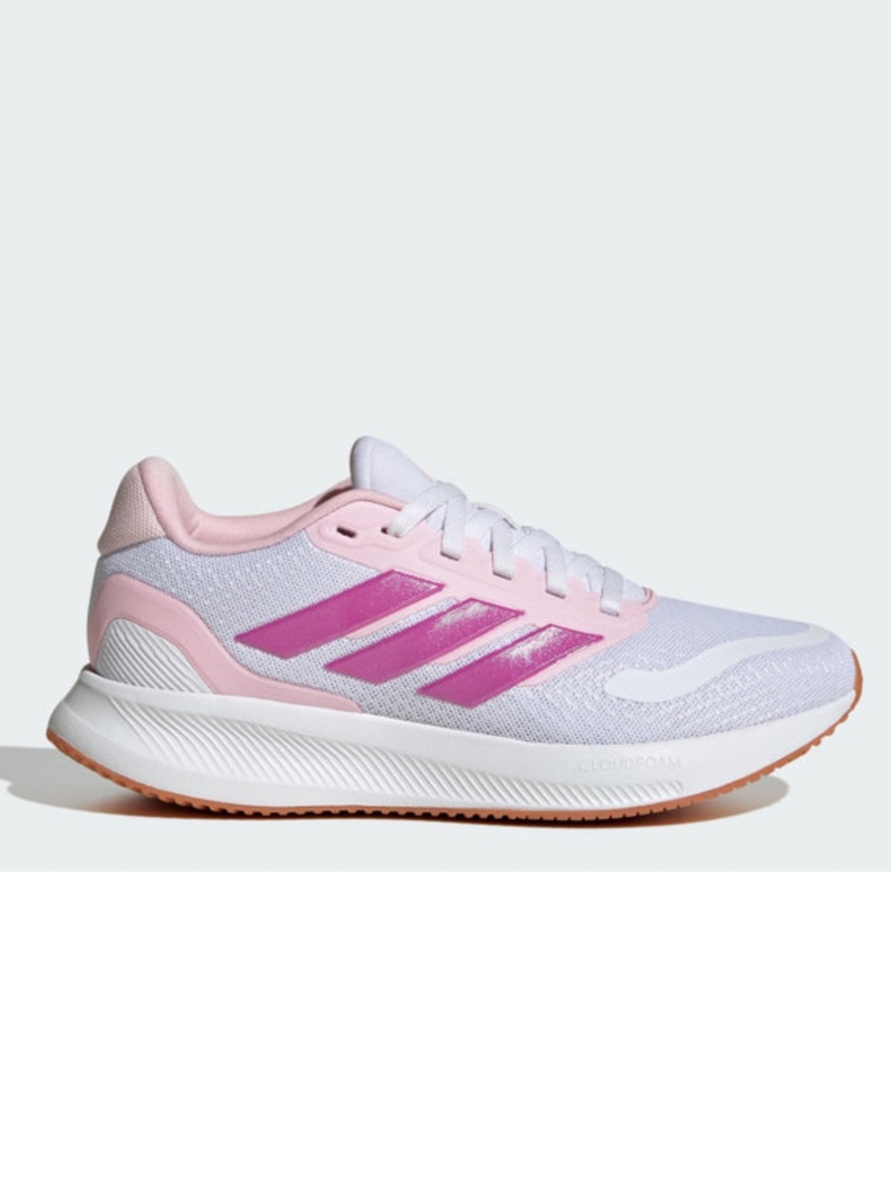 Adidas Kids' Runfalcon 5 Shoes in Cloud White / Clear Pink / Gum - Picture 2 of 7